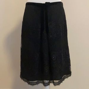 ANN TAYLOR Women’s Lace Overlay A-Line Skirt